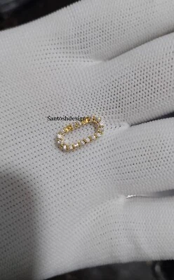 Cierre de bloqueo potenciador de diamantes de doble cara ovalado de oro macizo de 14 k, joyería hecha a mano Foto 1 de 2