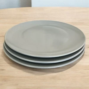 Set Of 3 IKEA 12011 Blue Gray Stoneware Dinner Plates 10 1/4" - Picture 1 of 7