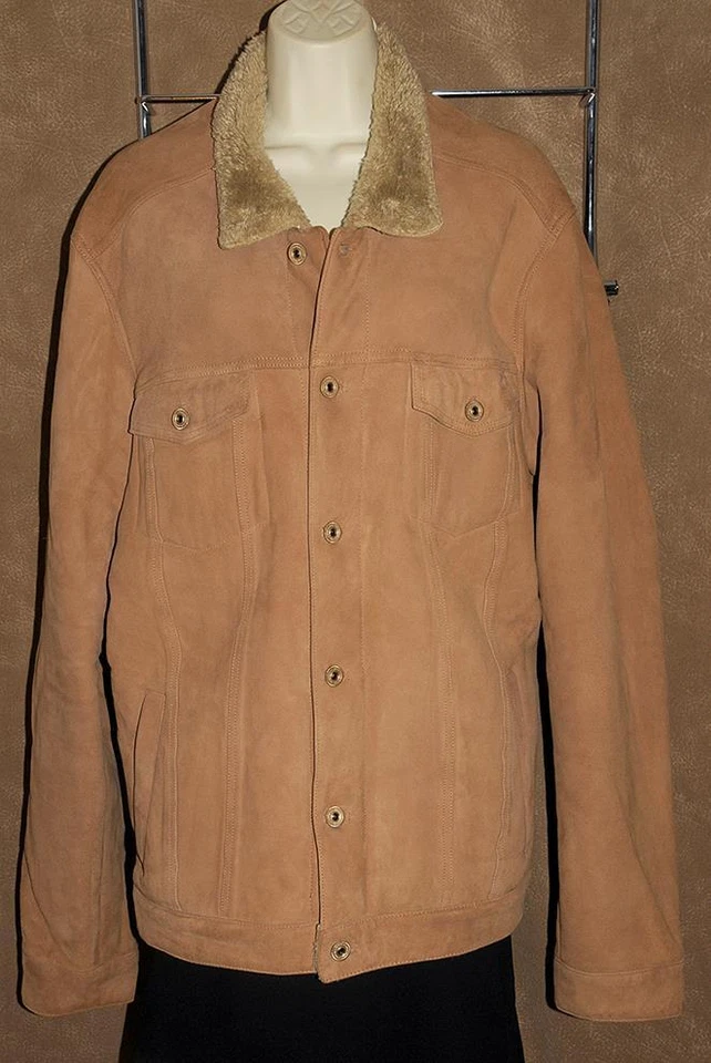 Scotch & Soda ~ Marrón - Gamuza Genuina Suave y Cálida CHAQUETA ABRIGO FORRADA DIFUSA XXL Foto 1 de 1