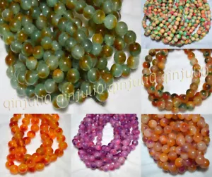 6/8/10 mm Natürliche Mehrfarbig Jade Edelstein Rund Lose Perlen 15 Zoll Strang - Bild 1 von 15