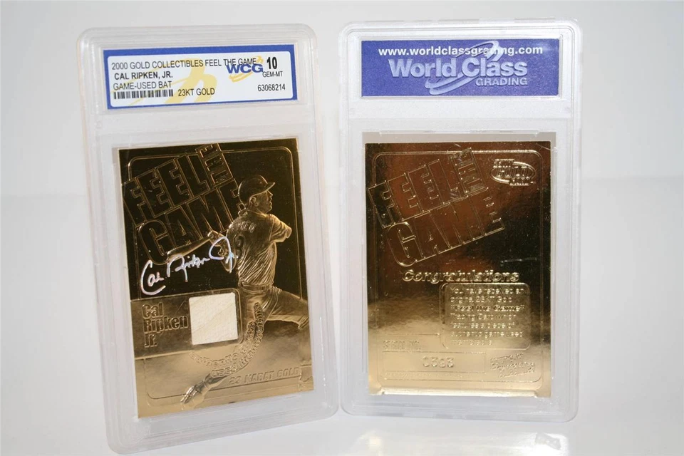 CAL RIPKEN JR 2000 Feel the Game Game Used Bat 23KT Gold Card Graded GEM MINT 10 - Image 1 of 1
