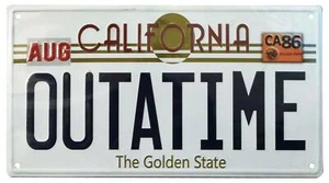 Zurück in die Zukunft Metallschild Outatime DeLorean Nummernschild - FaNaTtik - Bild 1 von 2