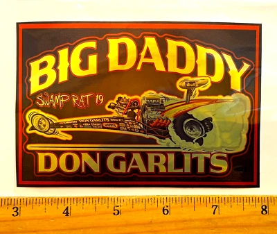Calcomanía adhesiva Big Daddy DON GARLITS Swamp Rat motor trasero dragster espejo dorado Foto 1 de 2