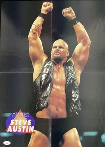 Steve Austin Signed Poster Magazine Stone Cold WWF Wrestling Autograph JSA - Picture 1 of 4