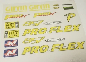 Sticker Decal Set fits ProFlex 857 Mountain Bike Girvin Elite Fork (Yellow) - Picture 1 of 1