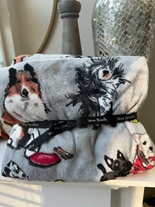 Vera Bradley Überwurfdecke Hundeshow Rettungsgeschenk 80 x 50 super weich neu mit Etikett - Bild 1 von 6