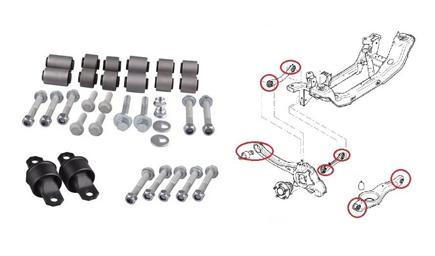 Rear Control Trailing Arm Lateral Link Bushes Bushings Fits Ford Focus 2005-2010 - Image 1 of 1