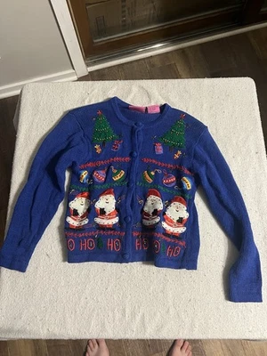 Suéter feo de Navidad para niñas, talla pequeña Foto 1 de 4