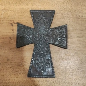 Metallkreuz christlich dekorativ Wandbehang 8,25" x6,25" braun Wandornament - Bild 1 von 9