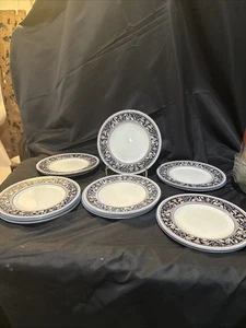 wedgwood florentine dark blue Set 14 Salad Plates 8 1/4 In - Picture 1 of 10