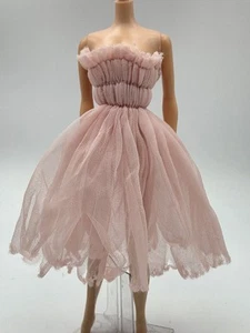 Vintage Barbie Doll Clone Pink Gown DRESS Skirt Tulle Tlc Unbranded - Picture 1 of 13