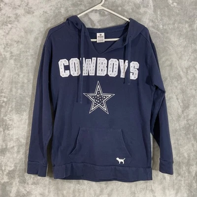 Dallas Cowboys Victoria Secret Pink Pullover Hoodie Bling Collab SZ XS Blue - Image 1 of 4