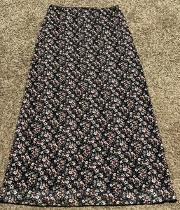 RSQ Skirt Women M Black Floral Long Maxi Y2K 90s Blossom Cottagecore A14 - Picture 1 of 3