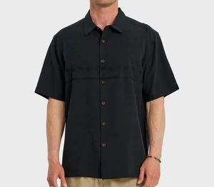QUIKSILVER WATERMEN TAHITI PALMS S/S Woven Shirt - Large - Black - NWT - Picture 1 of 6