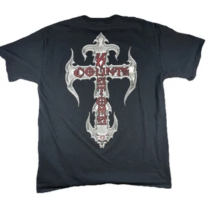 Camiseta Counts Kustoms Las Vegas Grande Negra Motociclista Calavera Coches Cruz Gótica Promo - Imagen 1 de 4