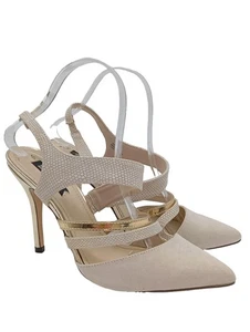 BLINK Tacones sin talón Mujeres Tacones Talla EU 39 blanco puro-color oro - Imagen 1 de 5