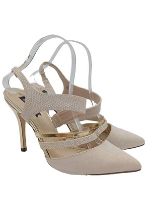 BLINK Tacones sin talón Mujeres Tacones Talla EU 39 blanco puro-color oro - Imagen 1 de 4