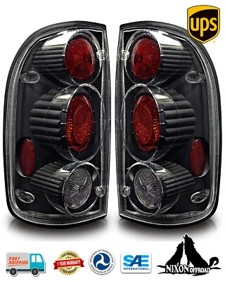 for 2001 2002 2003 2004 Toyota Tacoma Tail Lights Lamp Altezza Style Black Clear - Imagem 1 de 4