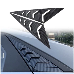 Rear Window Carbon Fiber Vent Shutter Louver Cover Trim For Hyundai Elantra 21- - Picture 1 of 11