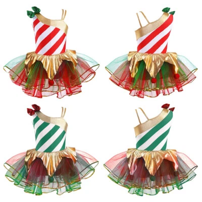 Kids Girls Christmas Costume Party Dance Tutu Dress Sleeveless Mesh Dress - Image 1 of 4