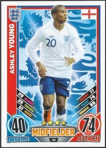 #40 TOPPS - MATCH ATTAX CARD GAME - ENGLAND 2012 - ASHLEY YOUNG - ENGLAND - Picture 1 of 3