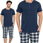 Men's pajamas DUMAN 100% cotton short sleeve + shorts Y22302 size M-XXL