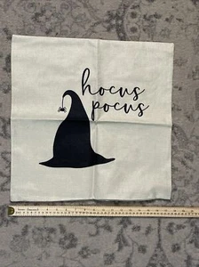 halloween decorations indoor Pillow Cover Hocus Pocus Witches Hat Spider 17x17” - Picture 1 of 3