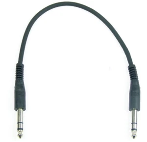 Symmetrical Patch Cable 30cm Stereo Jack Cable 6.3mm Pin Plug Black - Picture 1 of 3