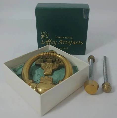Solid Brass Hand Craft Irish Claddagh Celtic Door Knocker Liffey Artifacts  (AA2 Cover