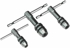 Tap Wrench T handle set 1/16 to 1/2" or 1-13mm replaceable Jaws - Picture 1 of 1