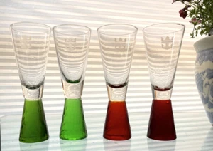 MCM Vintage Ball Bottom Cordial/Shot Glass Hand Blown Glass Barware - Picture 1 of 1