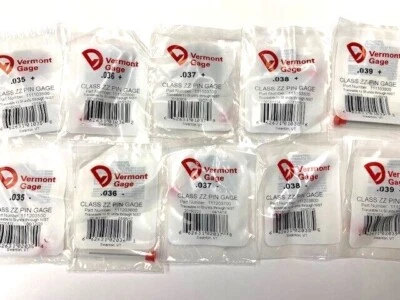 VERMONT GAGE PIN GAGE CHOOSE FROM .035 .036 .037 .038 .039 +/- PLUS MINUS 1PC