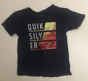 Quiksilver Boy’s Kids Black Short Sleeve Shirt Size S 3T Fast Shipping! - Picture 1 of 4