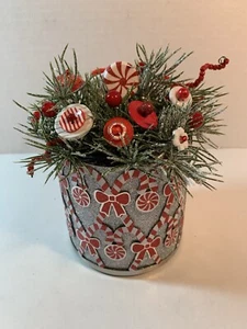 Bouquet/Candycanes Bottoni Vintage Natale-Campagna Casale Shabby Prim Decorazione - Foto 1 di 4