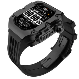 Boîtier Titane Bracelet Silicone pour Apple Watch Ultra 49mm 9/8/7/SE/6/5/4 44/45mm - Photo 1 sur 55