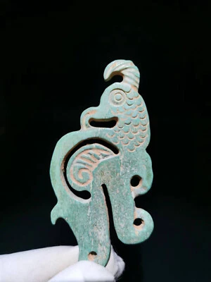 Chinese bone sculpture phoenix bird pattern dynasty bone statue ornament - Image 1 of 4