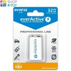 EVERACTIVE PROFESSIONAL LINE BATTERY 9V 6F22 E BLOCK 320 PRE-CHARGED 280mAh NEW - Picture 1 of 1