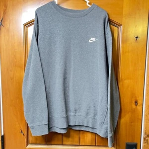 NIKE Herren Sweatshirt Gr. 2XL Fleece meliert grau Logo Langarm Rundhals - Bild 1 von 12