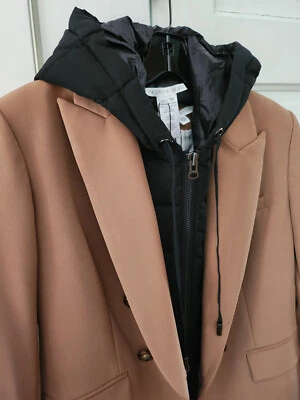 NWT VERONICA BEARD Dickey Hoodie BLACK Down Puffer Zip Insert 4 Jacket womens - Image 1 of 4