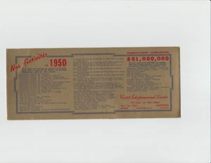 US/Canada Blotter Montreal 1950 Crédit Interprovincial,Limitée - Picture 1 of 2