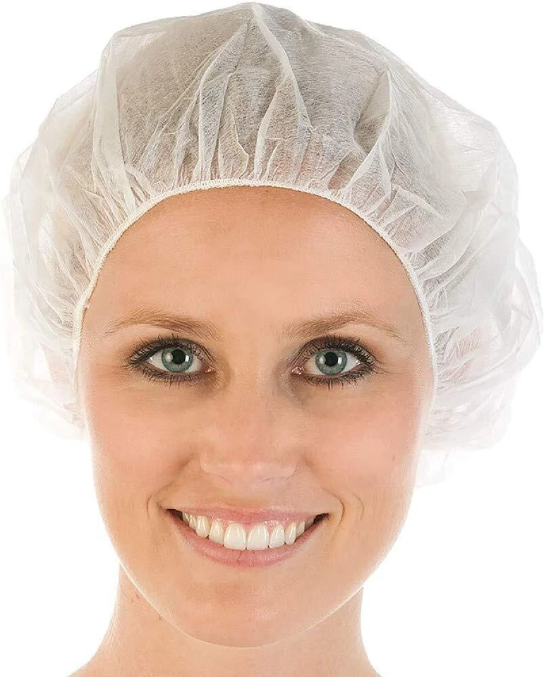 100 HYGONORM Barret OP Haube Haar Netz Krankenhaus Gastronomie Küche weiß Vlies - Bild 1 von 1