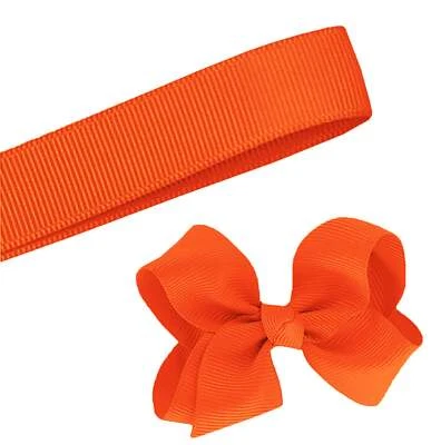5 Yards Solid Autumn Orange Grosgrain Ribbon Yardage DIY Crafts Bows USA - Image 1 of 2
