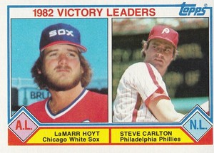 VICTORY LEADERS 1983 Topps Baseball # 705 LaMARR HOYT STEVE CARLTON NM - MT