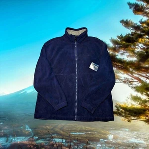 NWT'S BASIC EDITIONS Men's Fleece Sweater Navy Blue Jacket Full Zip Size Medium - Picture 1 of 12