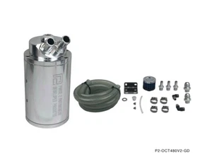 P2M 480cc Large V2 Universal Oil Catch Tank Kit w/ Breather Filter & 15mm Outlet - Picture 1 of 1