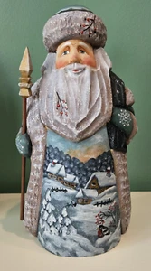 Russischer Santa Ded Moroz Holz handgeschnitzt & bemalt 8 Zoll - Bild 1 von 10