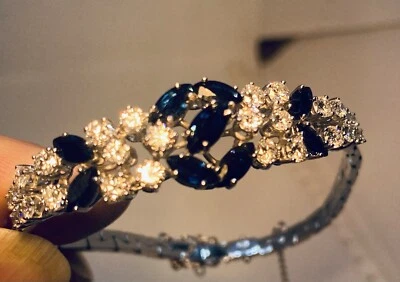 Armband in 750/18k Weissgold Saphire ca. 1,60Ct und Brillanten ca. 2,0Ct - Bild 1 von 4