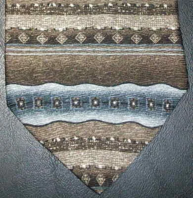 Corbata Puritan seda tostada negra azul rayas abstractas nueva en caja t1567  Foto 1 de 4