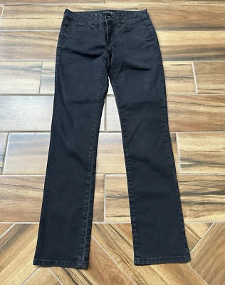 Pantalones de mezclilla para mujer Calvin Klein talla 2 entrepierna 31" elásticos rectos NEGROS Foto 1 de 4