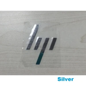 For HP Logo HP Metal Logo Sticker Four Strips 2.9cm Silver Black - Picture 1 of 2